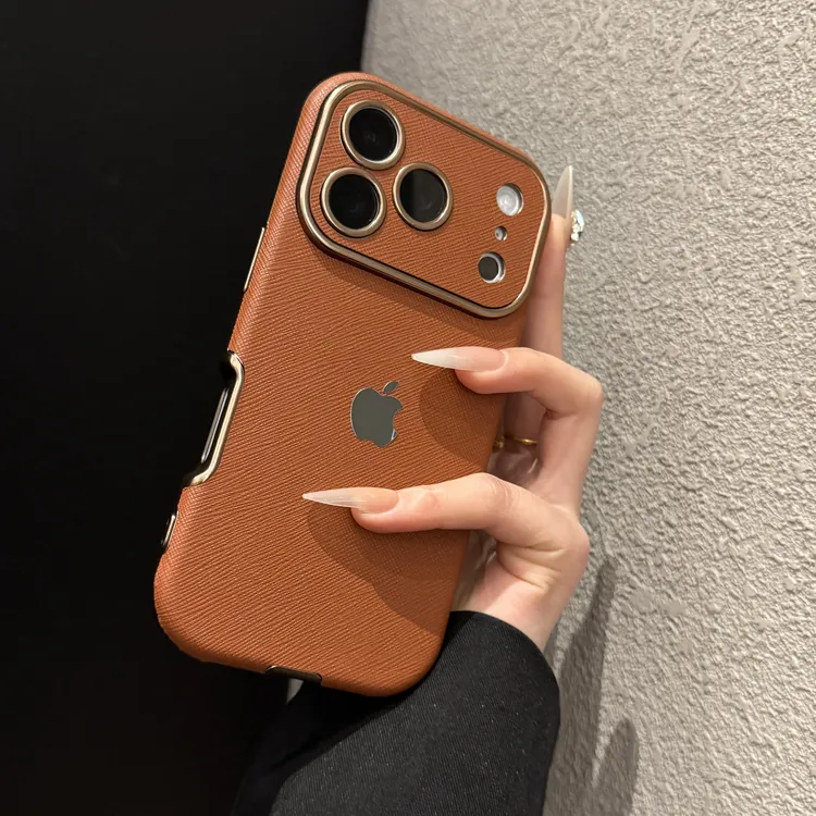 高级大视窗皮纹适用苹果17promax手机壳时尚iPhone16创意15个性14