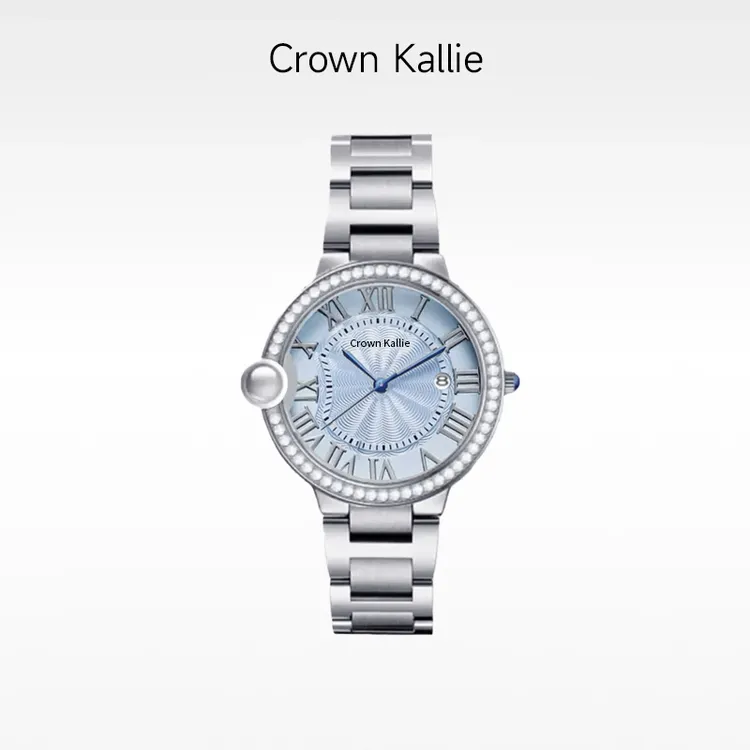 Crown kallie【蓝气球】官方自动女士周年限定背透陀飞轮腕表ck8133