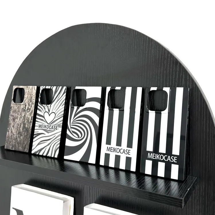 MEIKOCASEins简约黑白条纹方形手机壳适用苹果17promax高级感1615