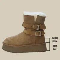 【8厘米骑士靴】短筒冬季厚底羊皮一体桑坡雪地靴女款爆款2025新款