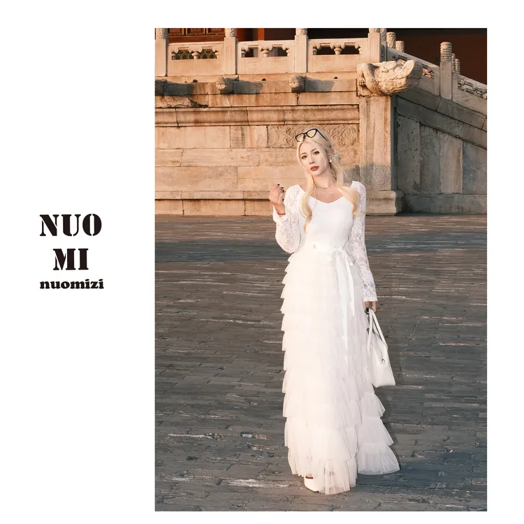 ZOZ糯米子[公主早茶]多色法式小资蕾丝拼接蓬松蛋糕裙摆连衣长裙