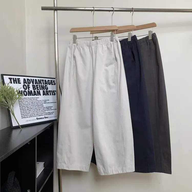 素心轻奢 2025秋季新款全棉松紧腰简约百搭纯色宽松休闲裤女