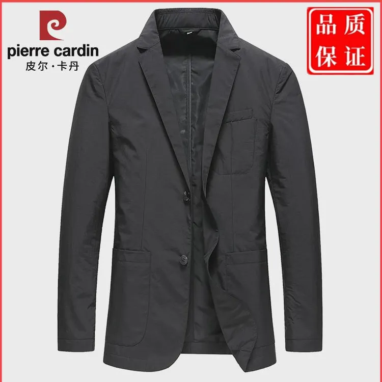 皮尔卡丹2024秋季新款休闲西服中年男士商务小西装春秋装薄款外套