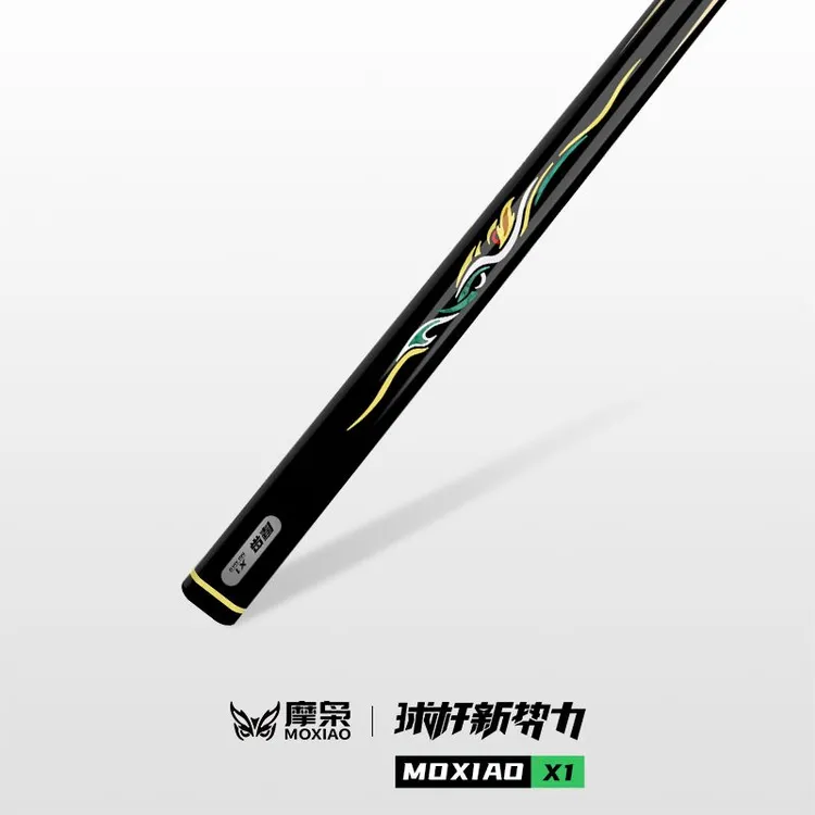 摩枭X1台球杆小头一体通杆中式黑8球杆斯诺克手工免漆桌球杆