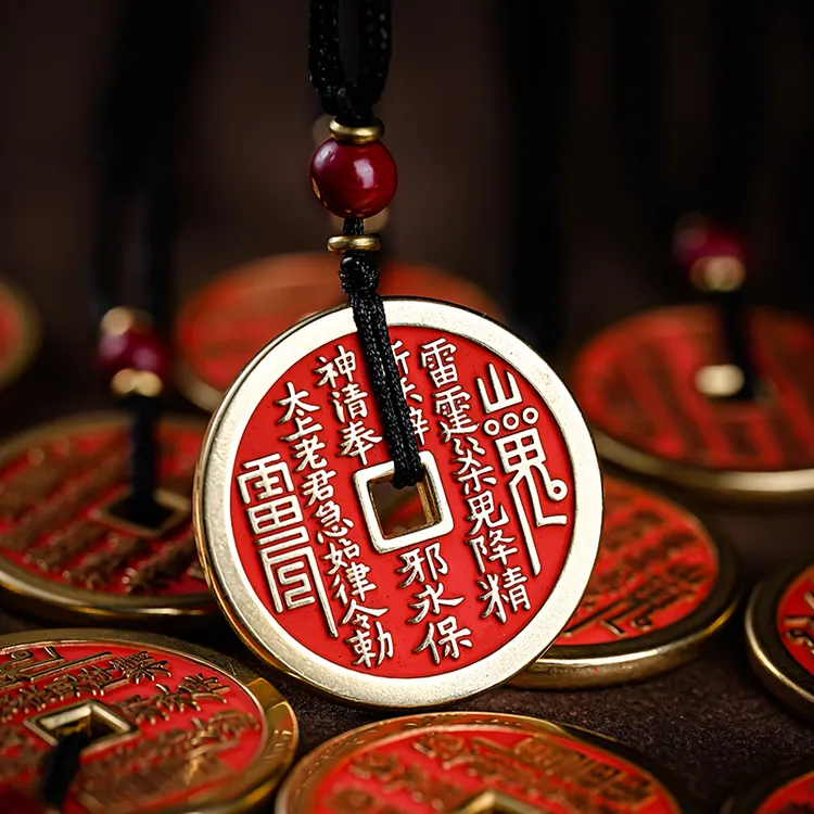 铜吊坠 铜 填砂 花钱吊坠手工复古