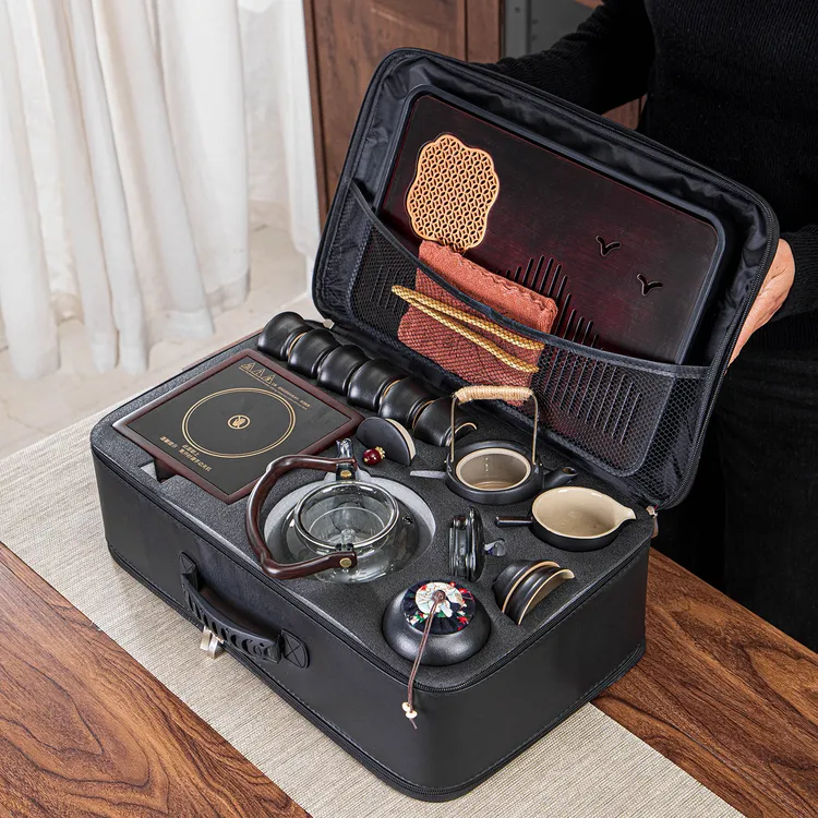 户外车载围炉煮茶电陶炉便携式旅行茶具套装家用养生壶功夫茶具