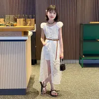 2025新款蕾丝连衣裙短裤两件套中大童气质高级感休闲套装女童新款