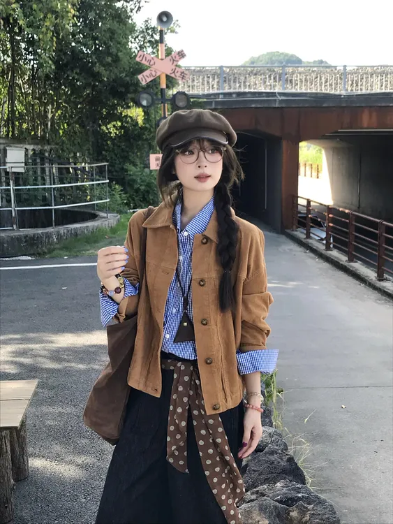 【幸运日】2025秋季新款高级气质外套蓝色衬衫阔腿裤三件套女通勤