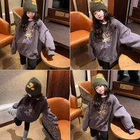 女童洋气大版加厚绒印花卫衣打底 中大童 25D053