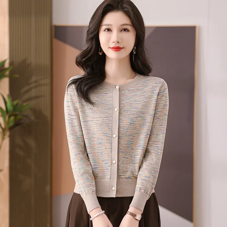 哥弟阿玛施正品时尚开衫外套女2025秋季新款设计感长袖洋气针织衫