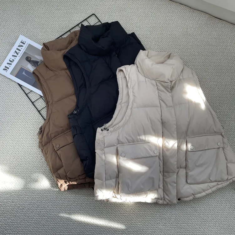 羽绒轻薄马甲韩版外穿秋冬保暖宽松百搭立领潮流时尚马夹背心外穿