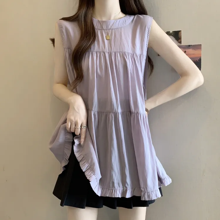 大码法式圆领设计感衬衫女装2025新款夏季娃娃衫胖MM遮肉显瘦上衣