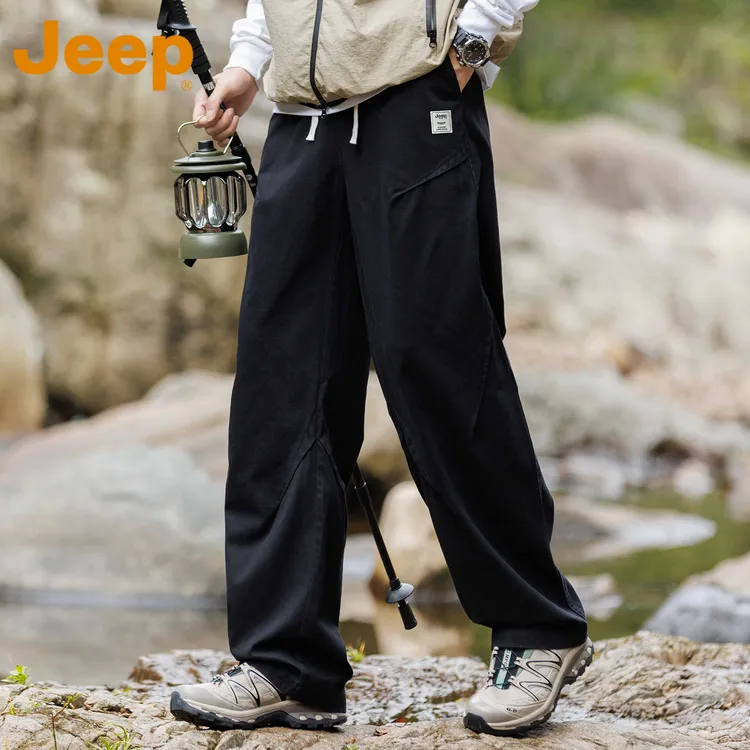 JEEP吉普美式休闲工装裤男款春秋季潮牌痞帅宽松直筒运动休闲长裤