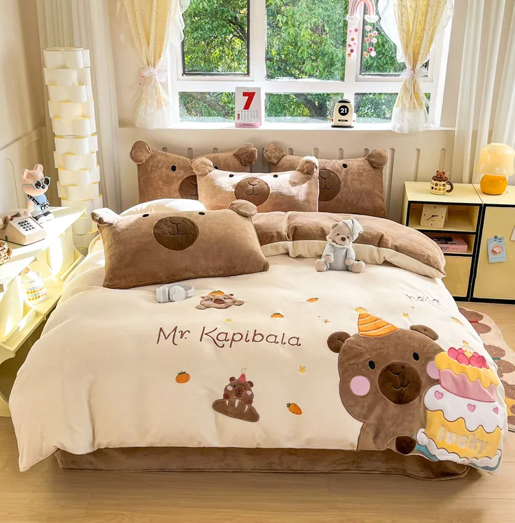 特! 小玲子 蛋糕卡皮巴拉  高克重刺绣工艺牛奶绒套件