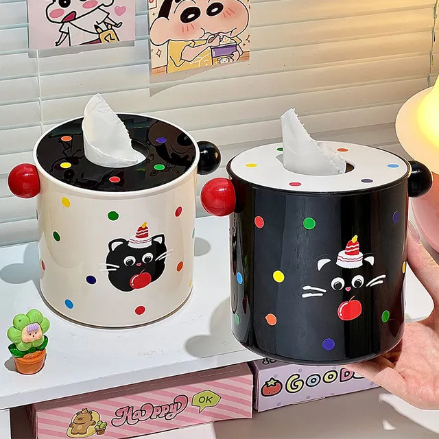 可爱多巴胺卷纸收纳盒高颜值创意家用客厅茶几抽纸盒桌面纸巾盒