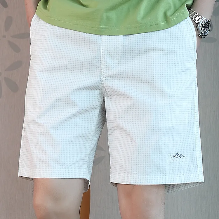 轻奢时尚潮流休闲短裤男士夏季薄款格子五分裤外穿5分中裤子男款