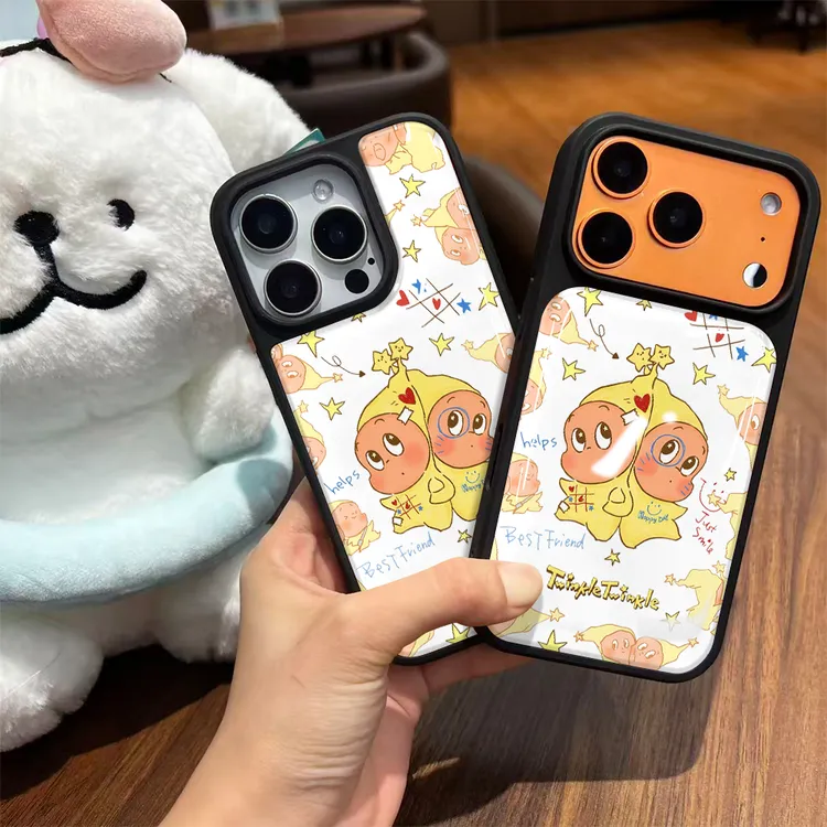 0066黑框滴胶适用苹果17promax手机壳16/15/14/13/12可爱保护套