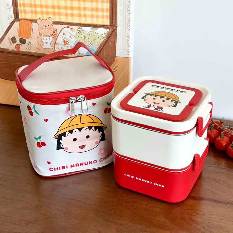 高颜值樱桃小丸子保温饭盒上班族微波炉加热餐盒大容量便携便当盒