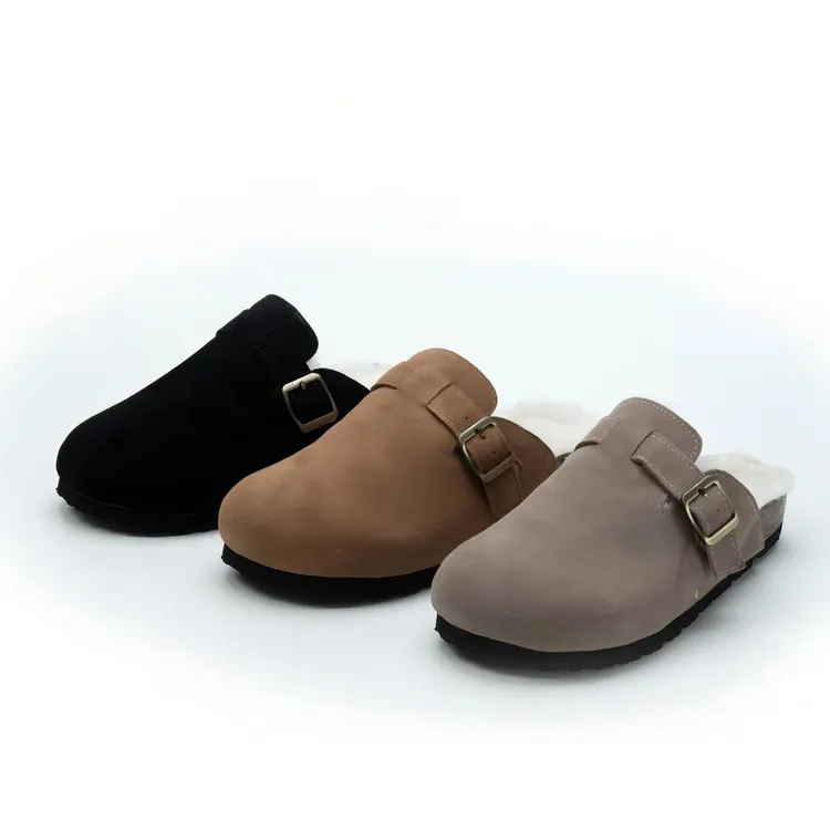 法柜49&9！大福半拖」延期单/牛反绒/羊毛内里御寒情侣勃肯鞋C24815