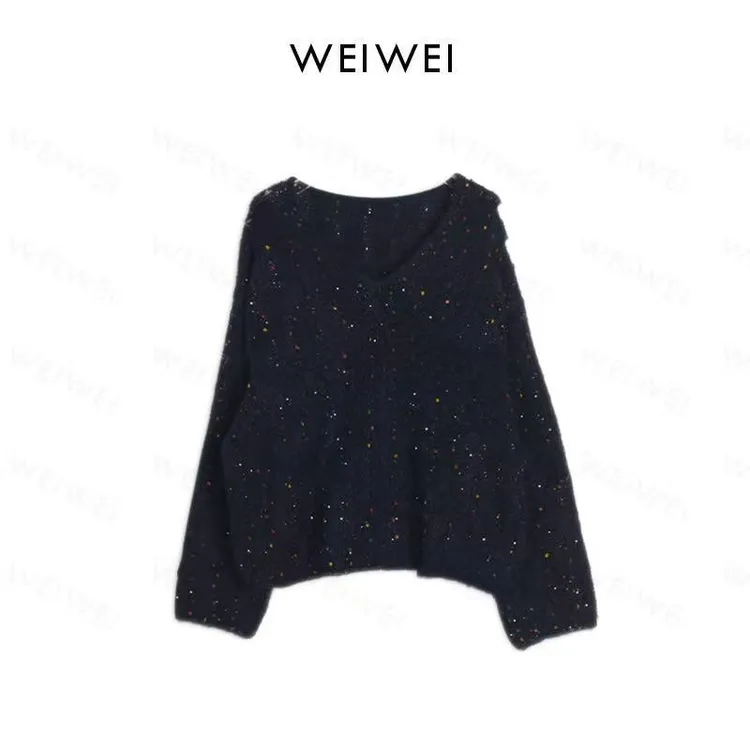 V领套头针织衫hh008