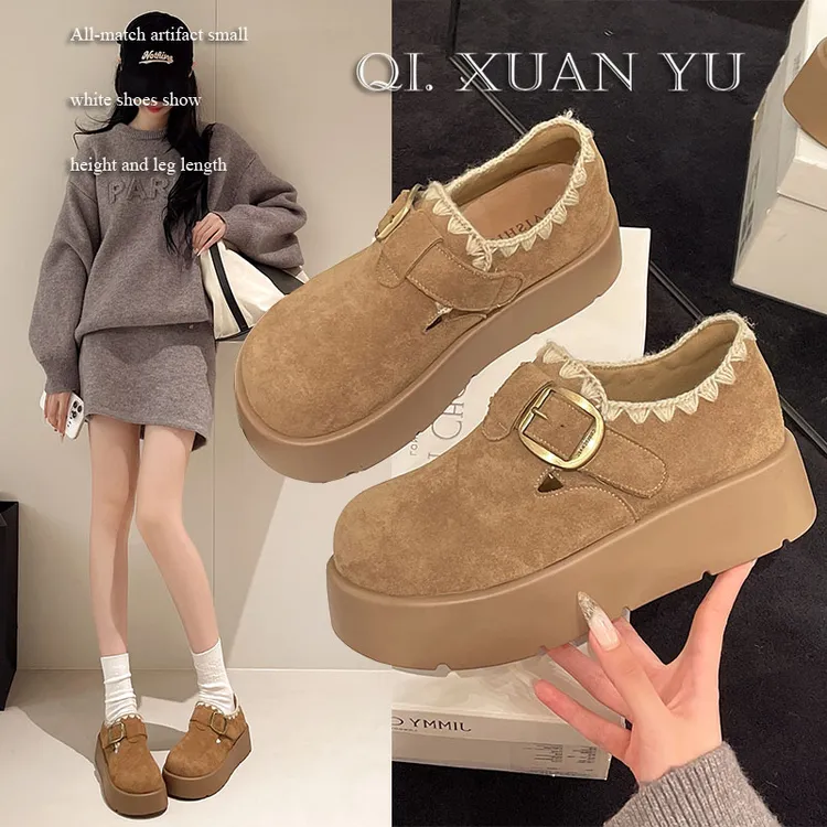 爆款厚底勃肯鞋女2025秋季新款软底复古乐福鞋一脚蹬休闲运动鞋子