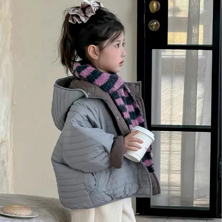 男女童外套秋冬款2025新款宝宝夹棉加厚冬装儿童洋气冬双面穿上衣