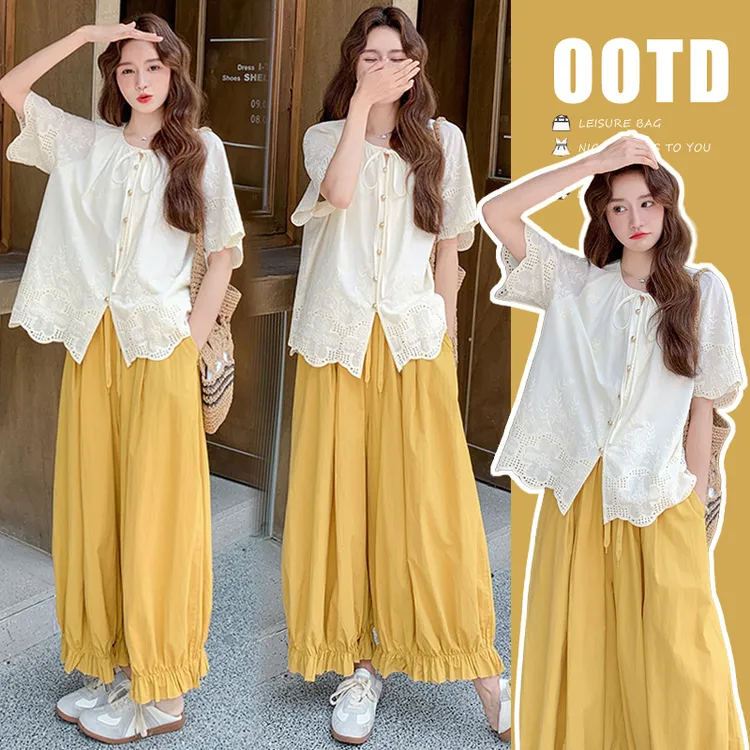 2025孕妇装夏季新款时尚气质宽松两件套装 气质潮妈外穿显瘦套装