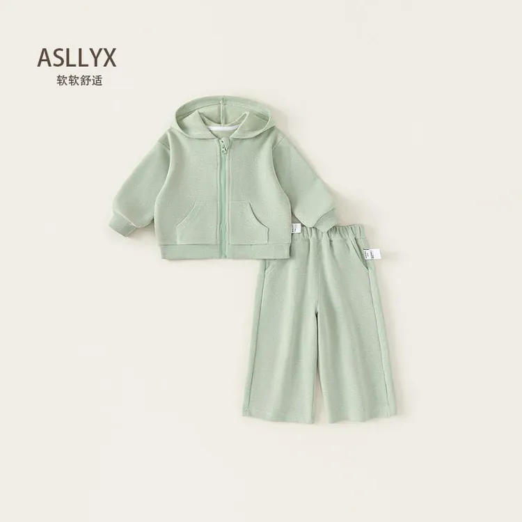 女童运动套装童装儿童套装秋季新款女童春秋长袖连帽卫衣男童清爽