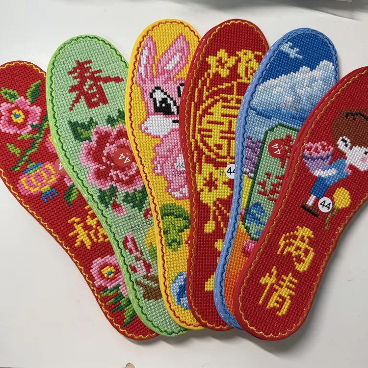 【中格特价微瑕成品】纯手工绣好的七层棉布成品鞋垫no退no换