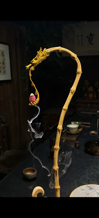 古锡金色龙龙挂香手工作属龙礼物送长辈礼物茶台摆件