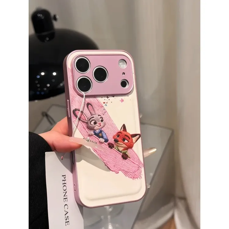 刺绣朱迪尼克适用苹果17ppromax手机壳金属皮纹华为oppovivo小米