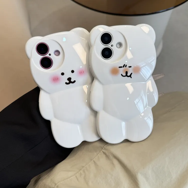雅天立可爱腮红自嘲熊适用苹果16/13promax手机壳iPhone15新款14