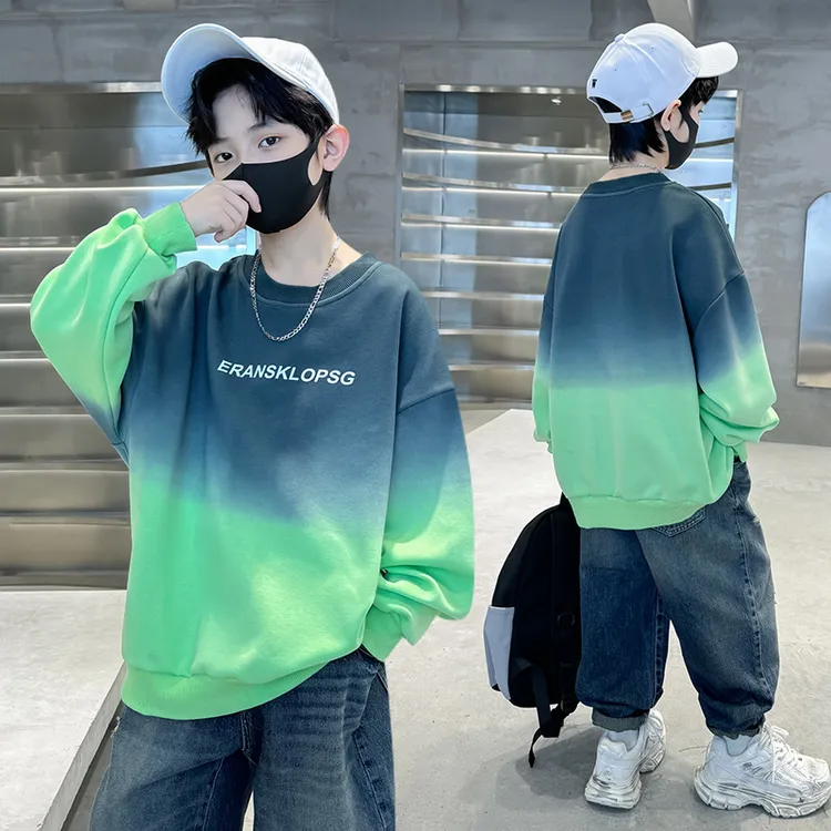 儿童装男童卫衣春秋款2025新款中大童秋季渐变打底衫男孩上衣潮