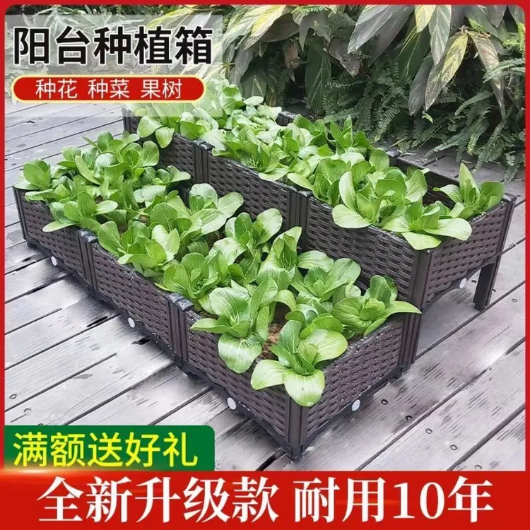 阳台蔬菜种植箱户外庭院楼顶室内盆栽种菜盆简约家庭菜园塑料花盆