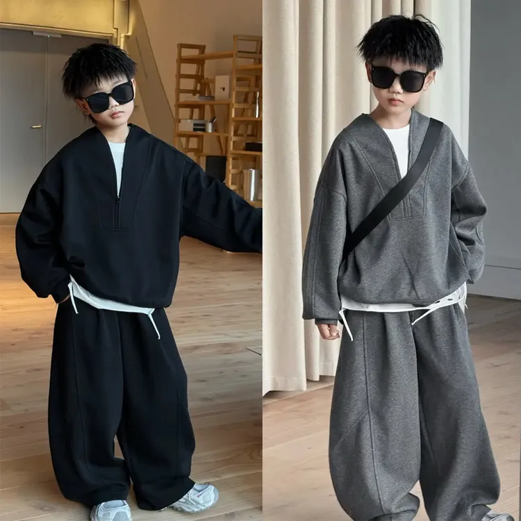 男童秋装套装中大童2025新款男孩痞帅潮酷韩版卫衣两件套儿童秋款