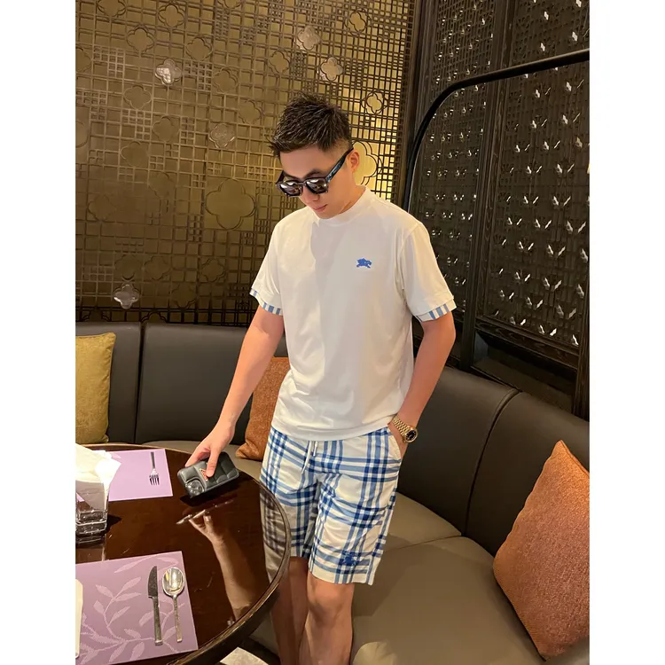 【格纹战马】李查德桑蚕丝超细夏日清爽弹力男士老钱短袖T恤半袖