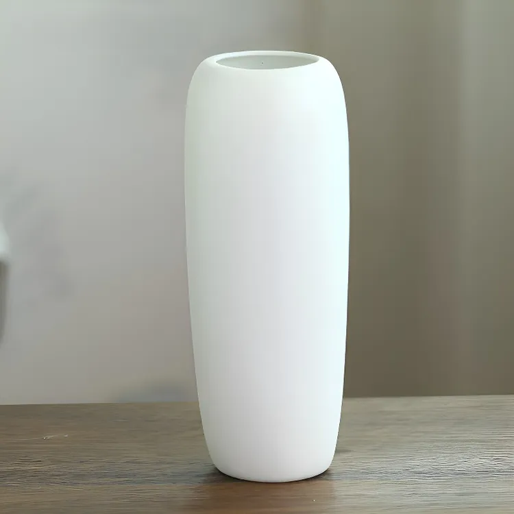 简约创意白色陶瓷花瓶客厅插花高档大气摆件家居水培器皿干花装饰