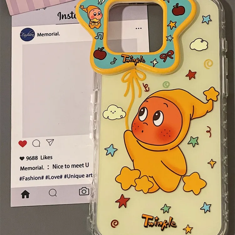 可爱星星镜头星星人适用iphone16promax苹果15/14手机壳13Pro可爱