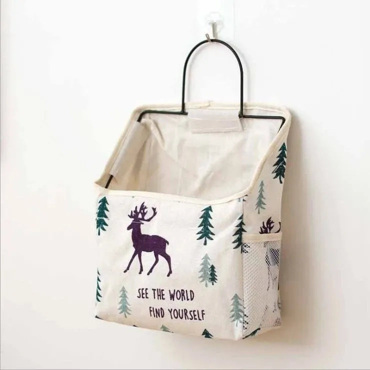 布艺收纳挂袋壁挂墙挂式宿舍墙上储物袋门后浴室挂衣袋神器置物袋