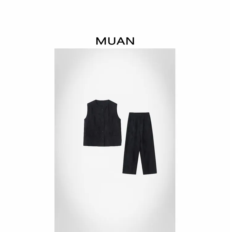 木岸MUAN：《古法套装》定制新中式背心马甲套装两件套女YJ-23341