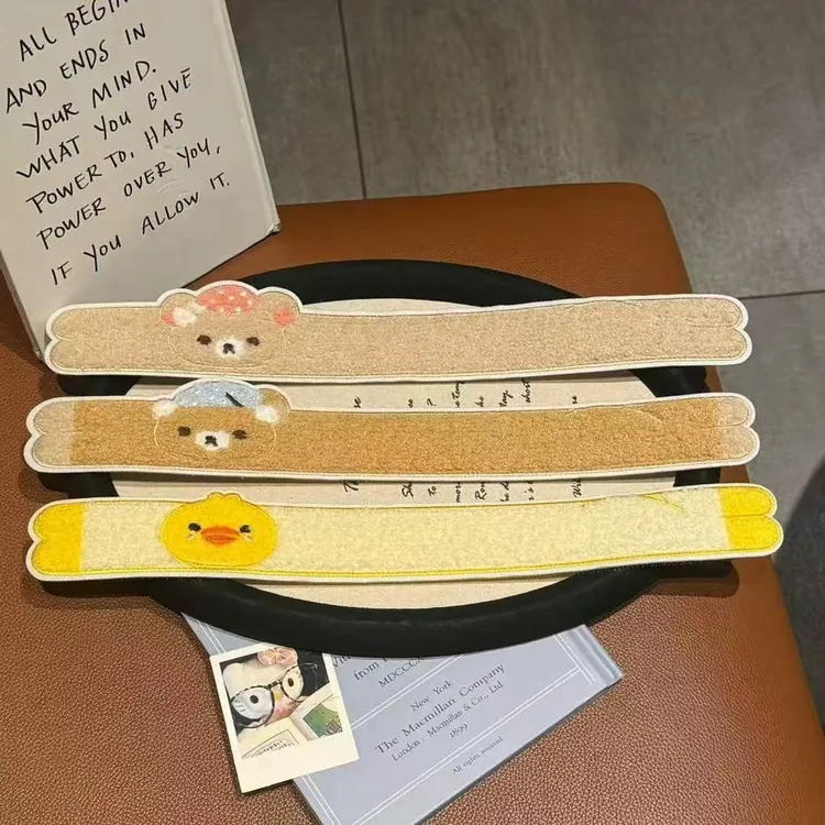 可爱长条轻松熊小鸡碎发贴洗脸刘海贴丸子头两用发箍甜美可爱发饰