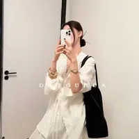 【云云精选】315 秋季新款勾花天丝亚麻上衣