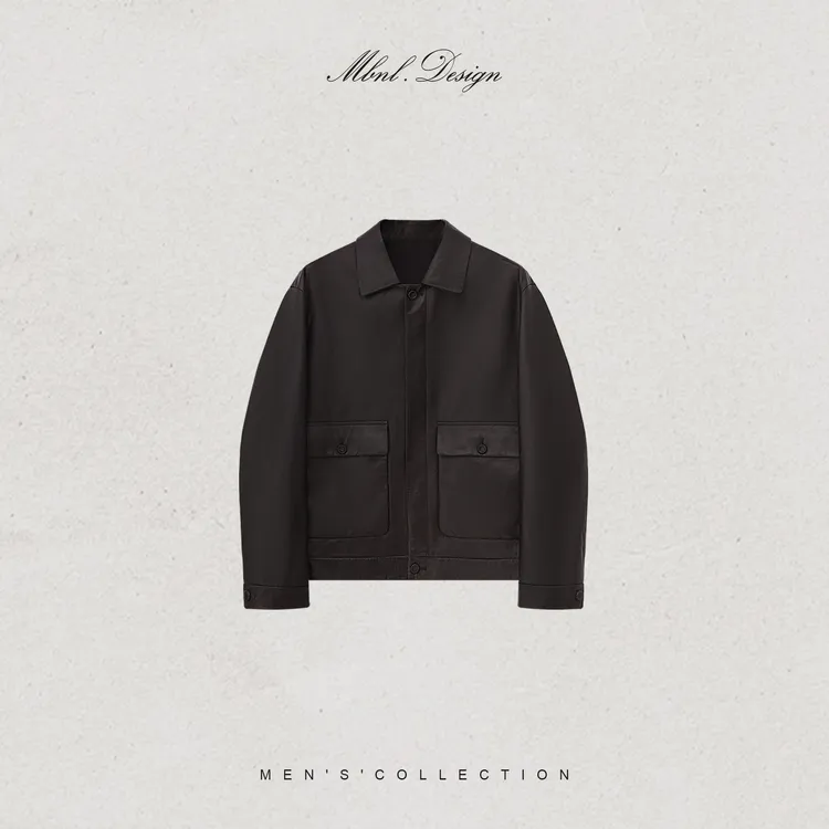 MBNL-F「D.R油蜡赫本」秦磊男装A级山羊油蜡赫本光面皮衣LL-WWT0073