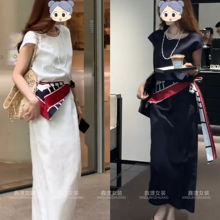 2025夏季新款时尚显瘦气质女士网红洋气两件套百搭款D21487