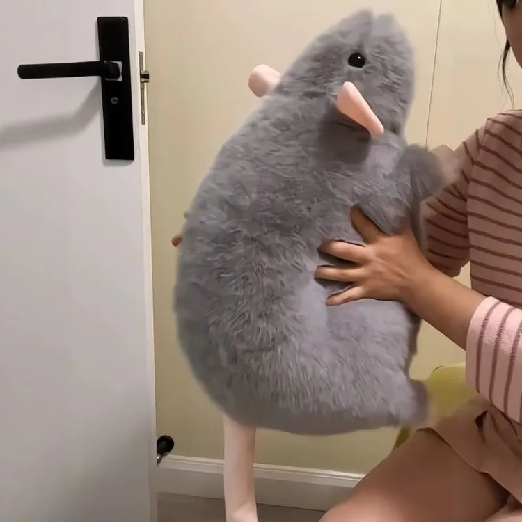 花枝鼠玩偶可爱仿真玩偶毛绒玩具灰老鼠公仔睡觉抱枕礼物送女友yj