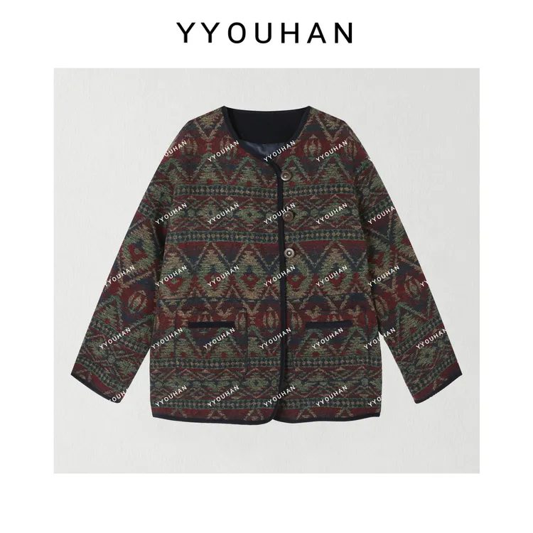 YYOUHAN 2025新款【雾入松海】灯芯绒拼接显瘦百搭外套 2509C5700