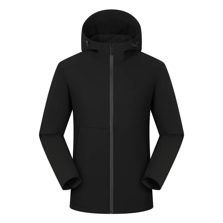 加绒连帽科技软壳弹力防风保暖加厚外套