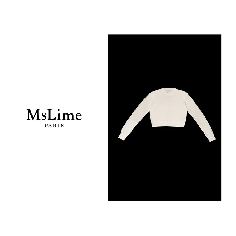 王嬛嬛MsLime25年新款绵羊毛超细山羊绒毛织上衣 HD2C1130