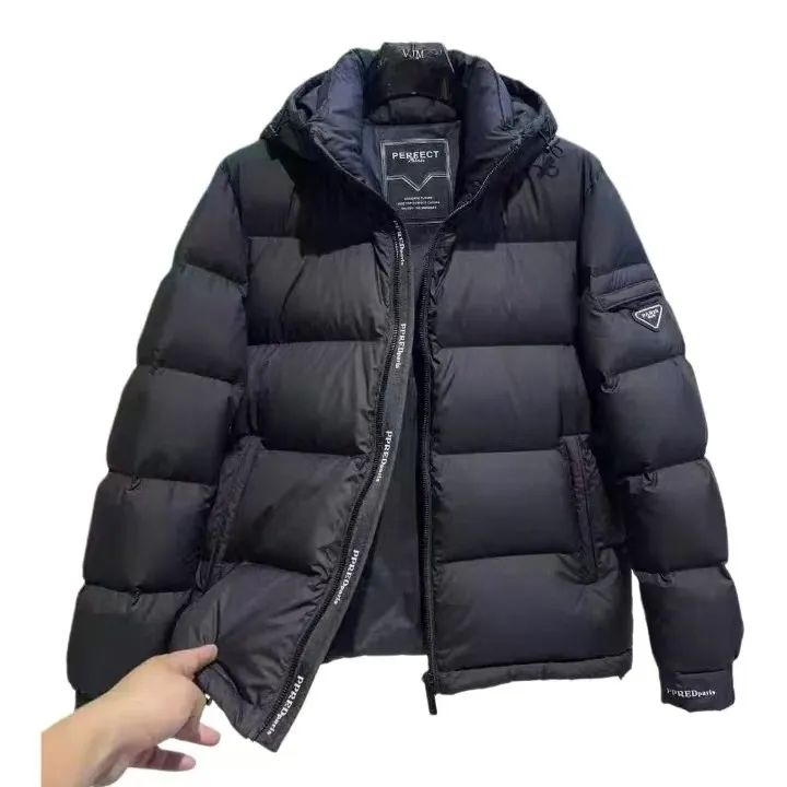 8896 冬季新款刺袖连帽羽绒服