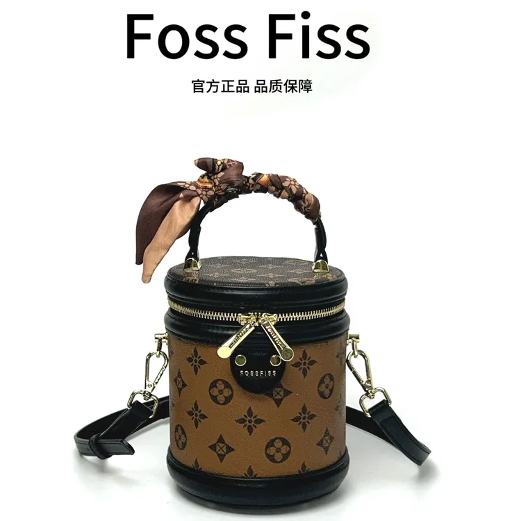 FOSSFISS轻奢高级时尚手提单肩斜挎水桶包（送丝巾挂件）